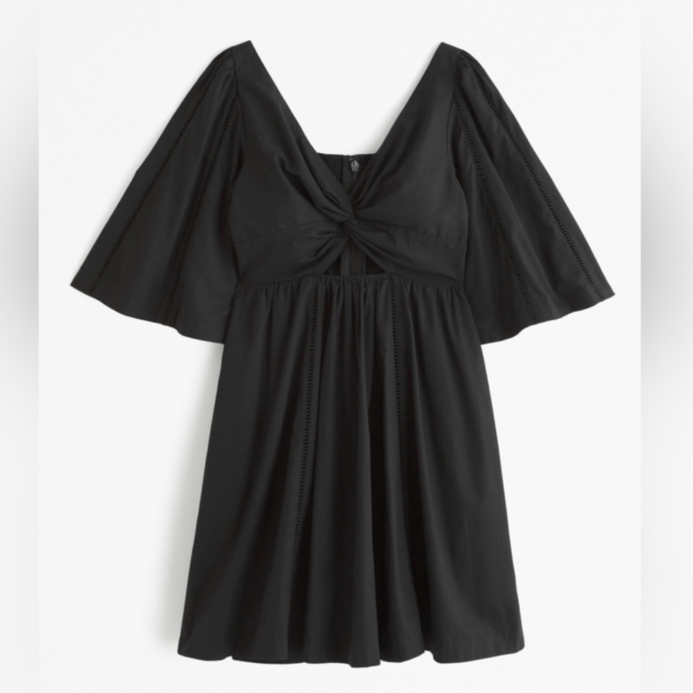 Abercrombie & Fitch Black Twist-Front Mini Dress